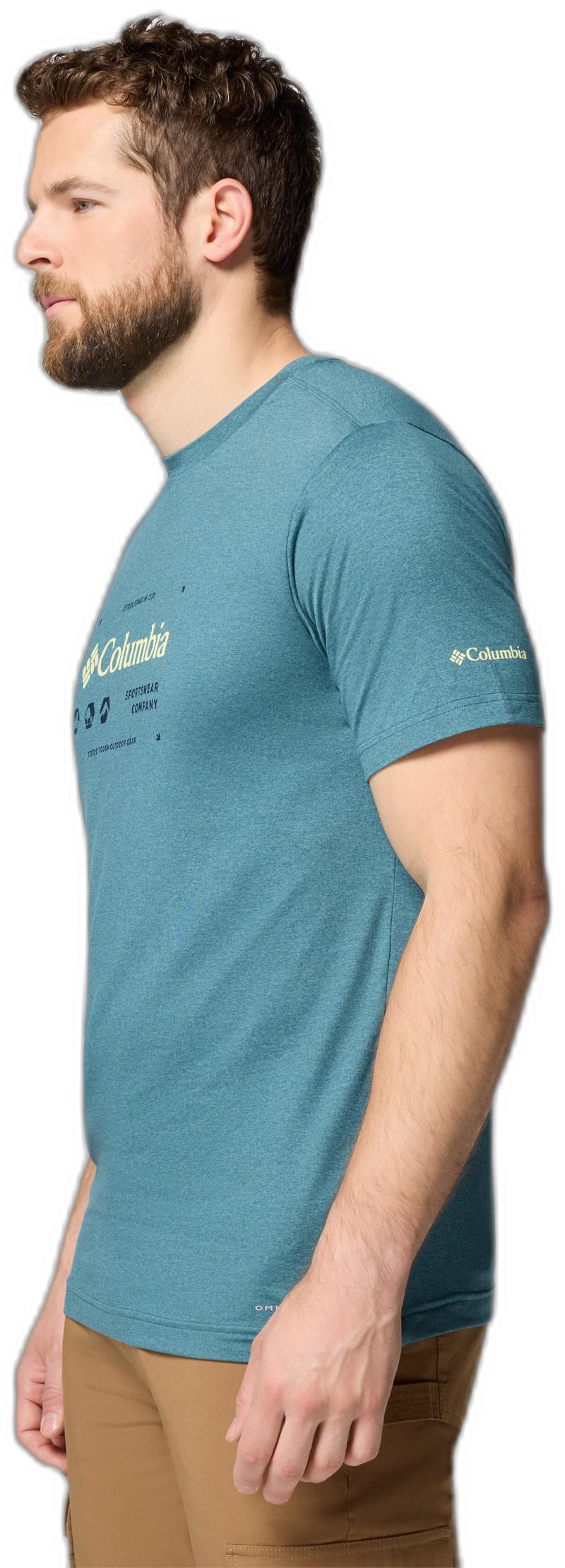 Kwick Hike Graphic SS Tee - Mens - everblue heather / iconic brand 1