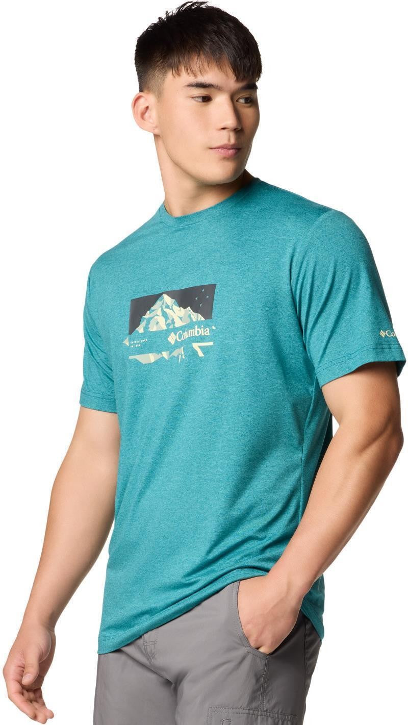 Kwick Hike Graphic SS Tee - Mens - river blue heather / peak direction 1