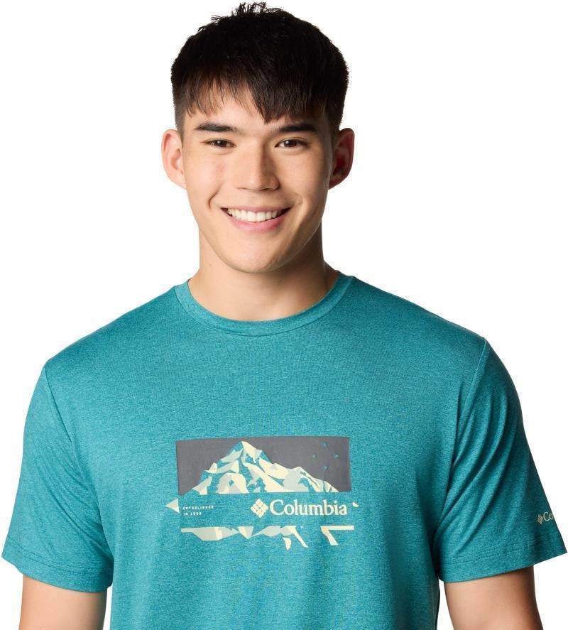 Kwick Hike Graphic SS Tee - Mens - river blue heather / peak direction 1