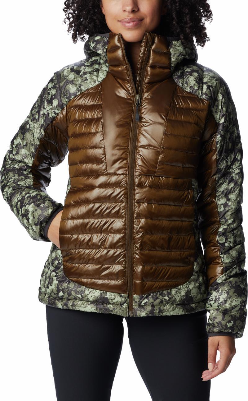 Labyrinth Loop Hooded Jacket - Womens - Olive Green / Shark Iceblooms Print 1