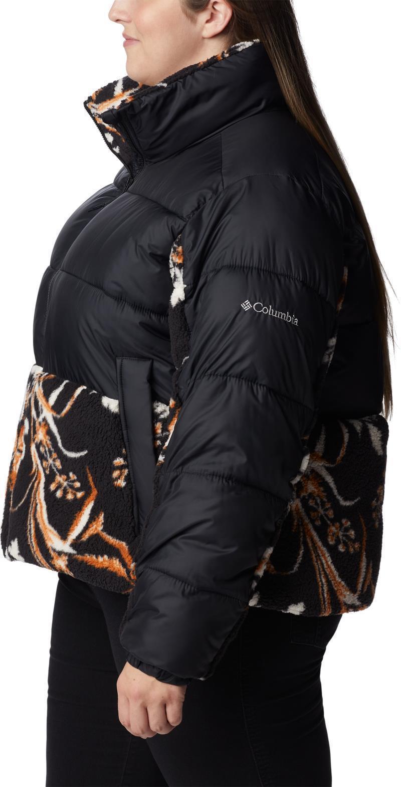 Leadbetter Point Sherpa Hybrid - Plus - Womens - Black / Black Fallgrass Print 4