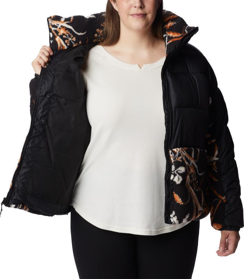Leadbetter Point Sherpa Hybrid - Plus - Womens - Black / Black Fallgrass Print 5