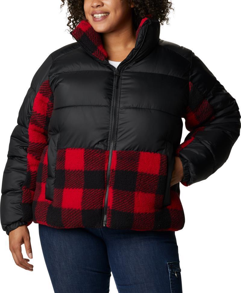 Leadbetter Point Sherpa Hybrid - Plus - Womens - Black / Red Buffalo Plaid Print 1