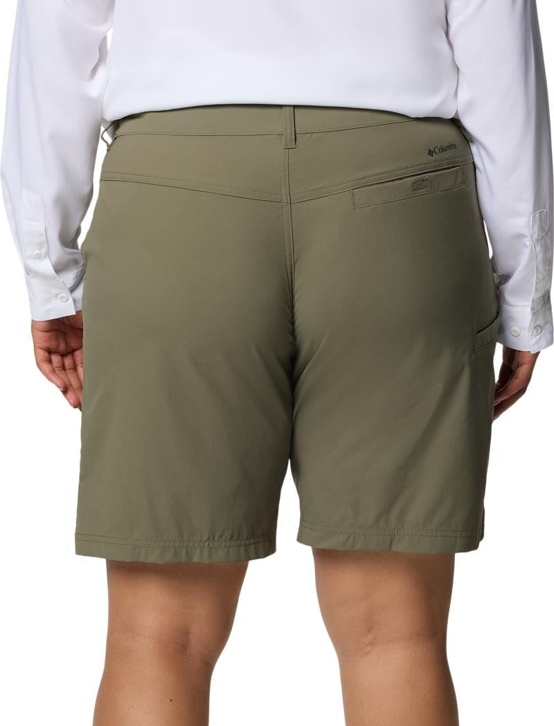 Leslie Falls Long Shorts II, 9" Inseam, Extended - Womens - stone green 1