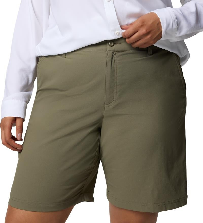 Leslie Falls Long Shorts II, 9" Inseam, Extended - Womens - stone green 1