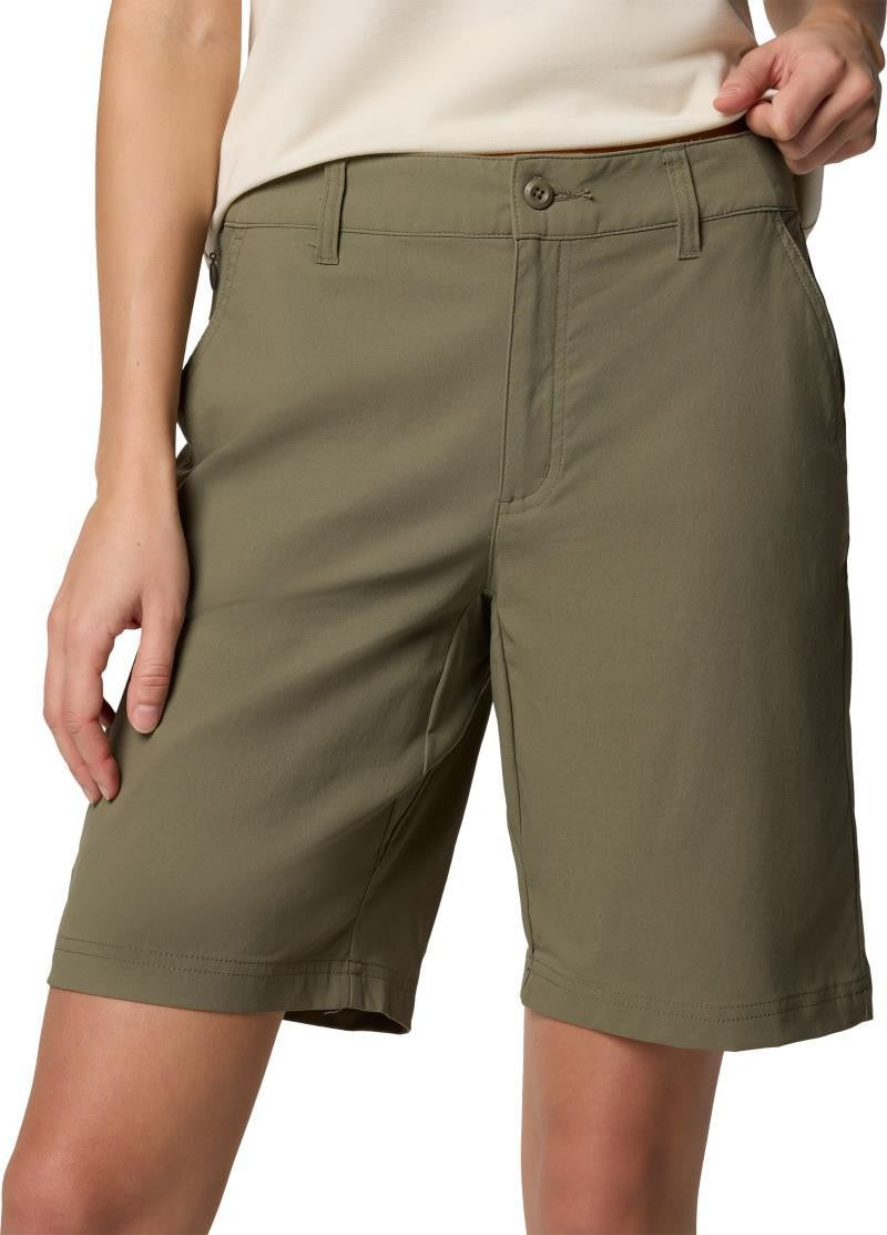 Leslie Falls Long Shorts II, 9" Inseam - Womens - stone green 1