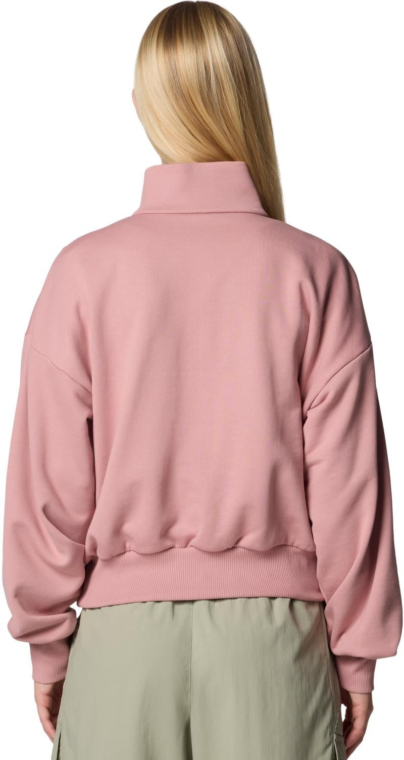 Marble Canyon French Terry Quarter Zip - Womens - eraser pink 1