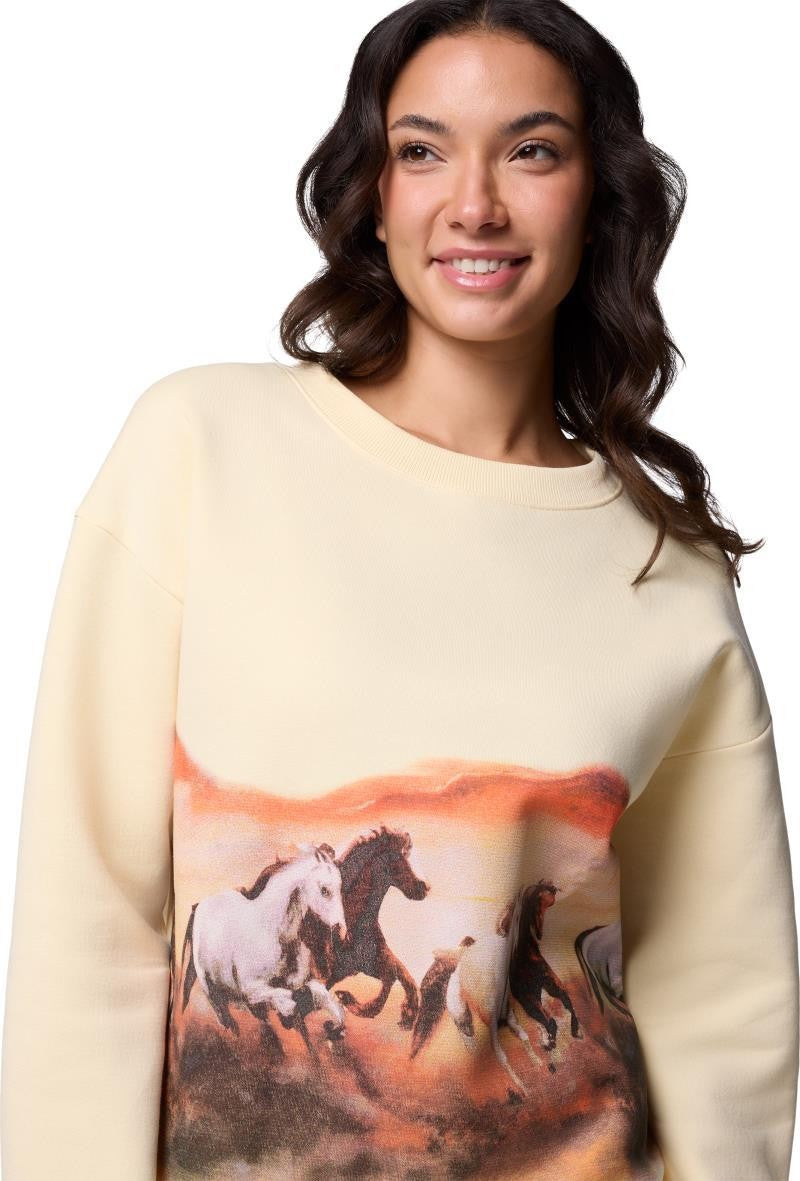 Meridian Creek Crew - Womens - lemon wash / wildly free 1
