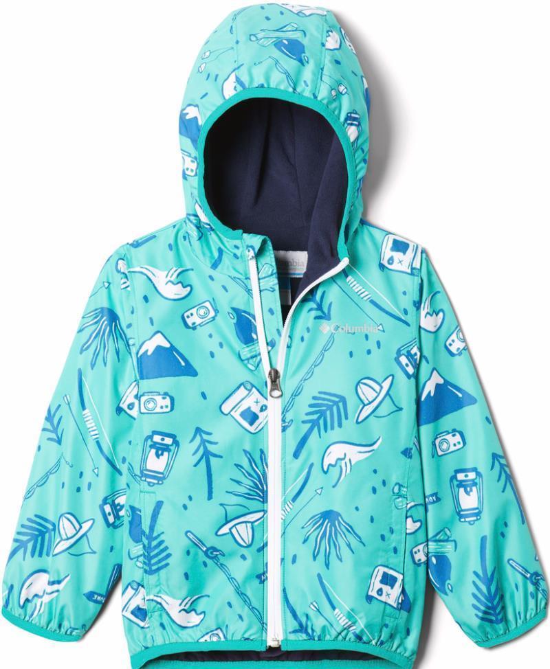 Mini Pixel Grabber II Wind Jacket - Toddler - electric turquoise adventure vibes 1