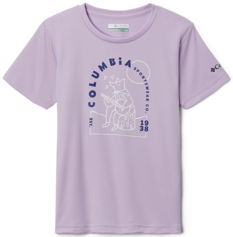Mirror Creek SS Graphic Shirt - Youth Girls - morning mist / camp tunes graphic 1