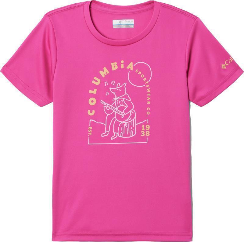 Mirror Creek SS Graphic Shirt - Youth Girls - pink ice / camp tunes graphic 1
