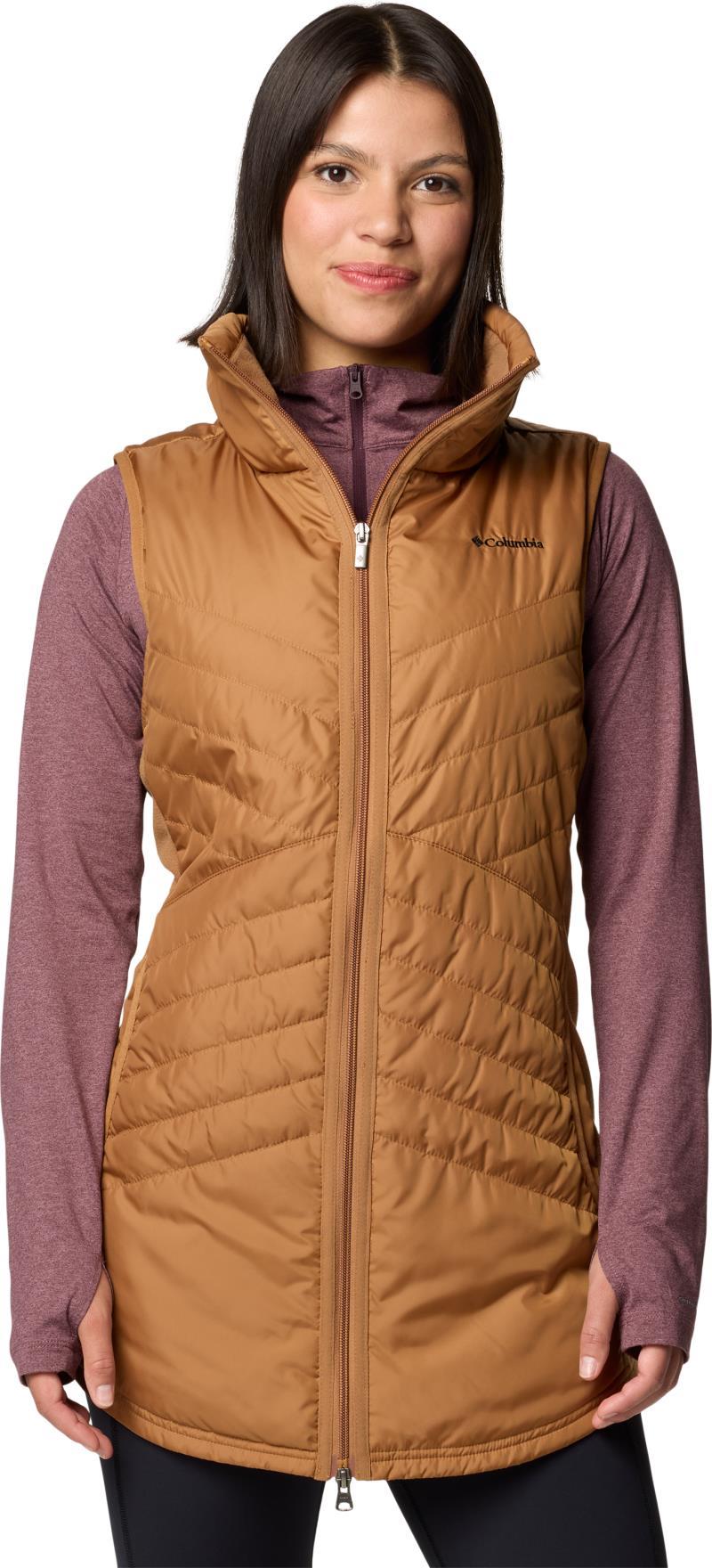Mix It Around Long Vest II, Extended - Womens - Camel Brown 1