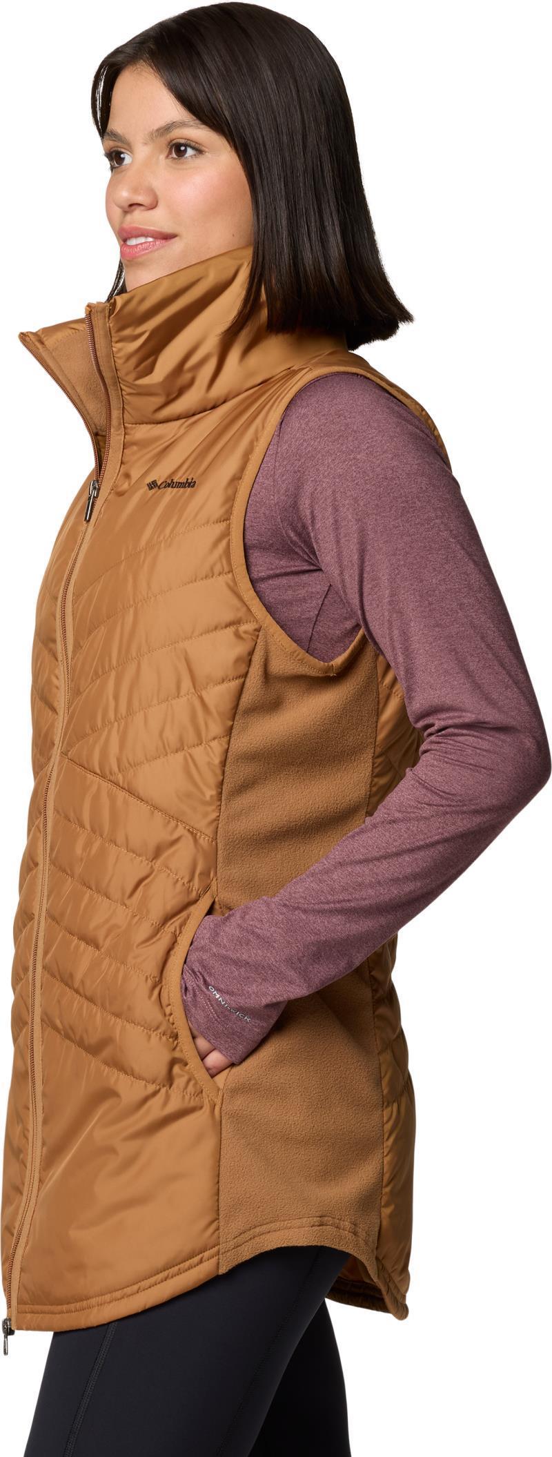 Mix It Around Long Vest II - Womens - Camel Brown 2