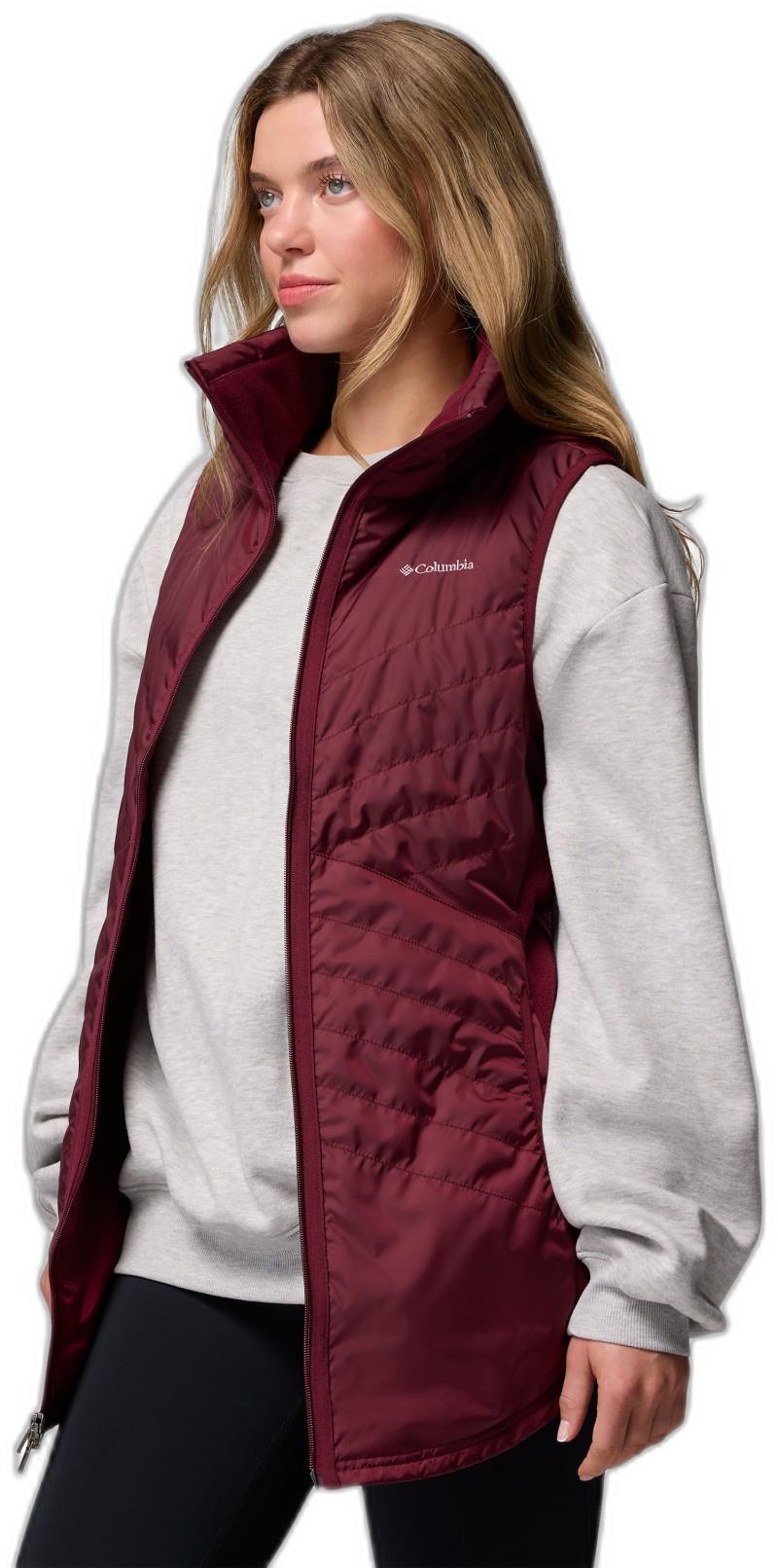Mix It Around Long Vest II - Womens - rich wine 1