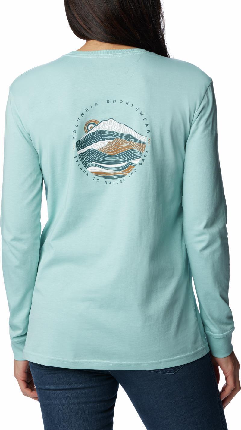 North Cascades Back Graphic LS Tee - Womens - Aqua Haze / Escape to Nature 2