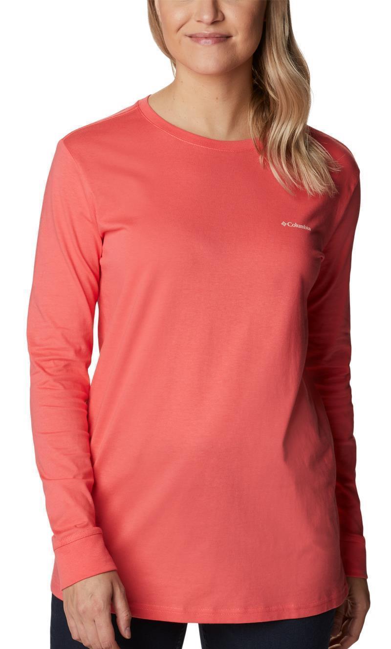 North Cascades Back Graphic LS Tee - Womens - Blush Pink / Stamp Stencil 1
