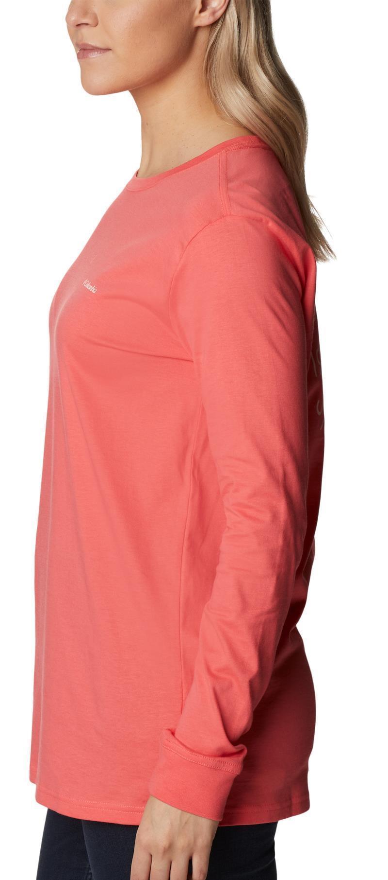 North Cascades Back Graphic LS Tee - Womens - Blush Pink / Stamp Stencil 2