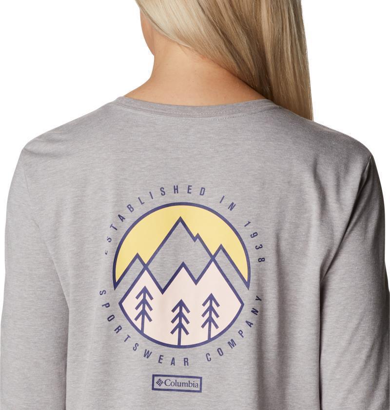 North Cascades Back Graphic LS Tee - Womens - Columbia Grey Heather / Outdoor Park 4