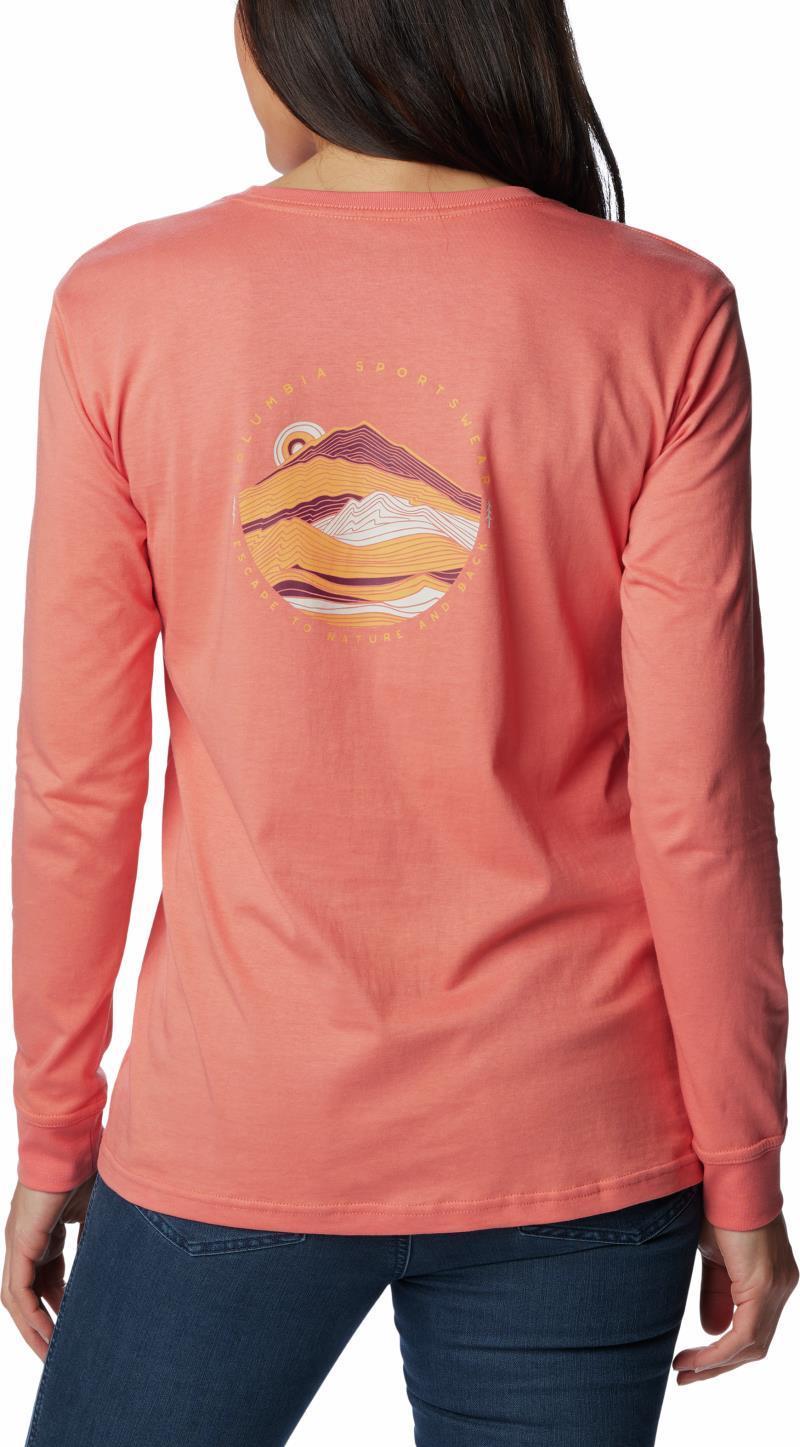 North Cascades Back Graphic LS Tee - Womens - Faded Peach / Escape To Nature 2
