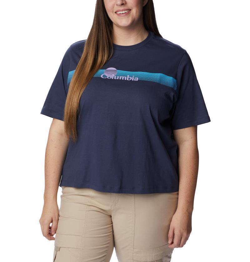 North Cascades Relaxed Tee, Extended - Womens - Nocturnal / Inverted Brand Graphic 1