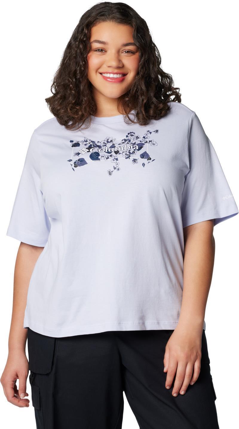 North Cascades Relaxed Tee, Extended - Womens - Snowdrift / Floral Emblem 1