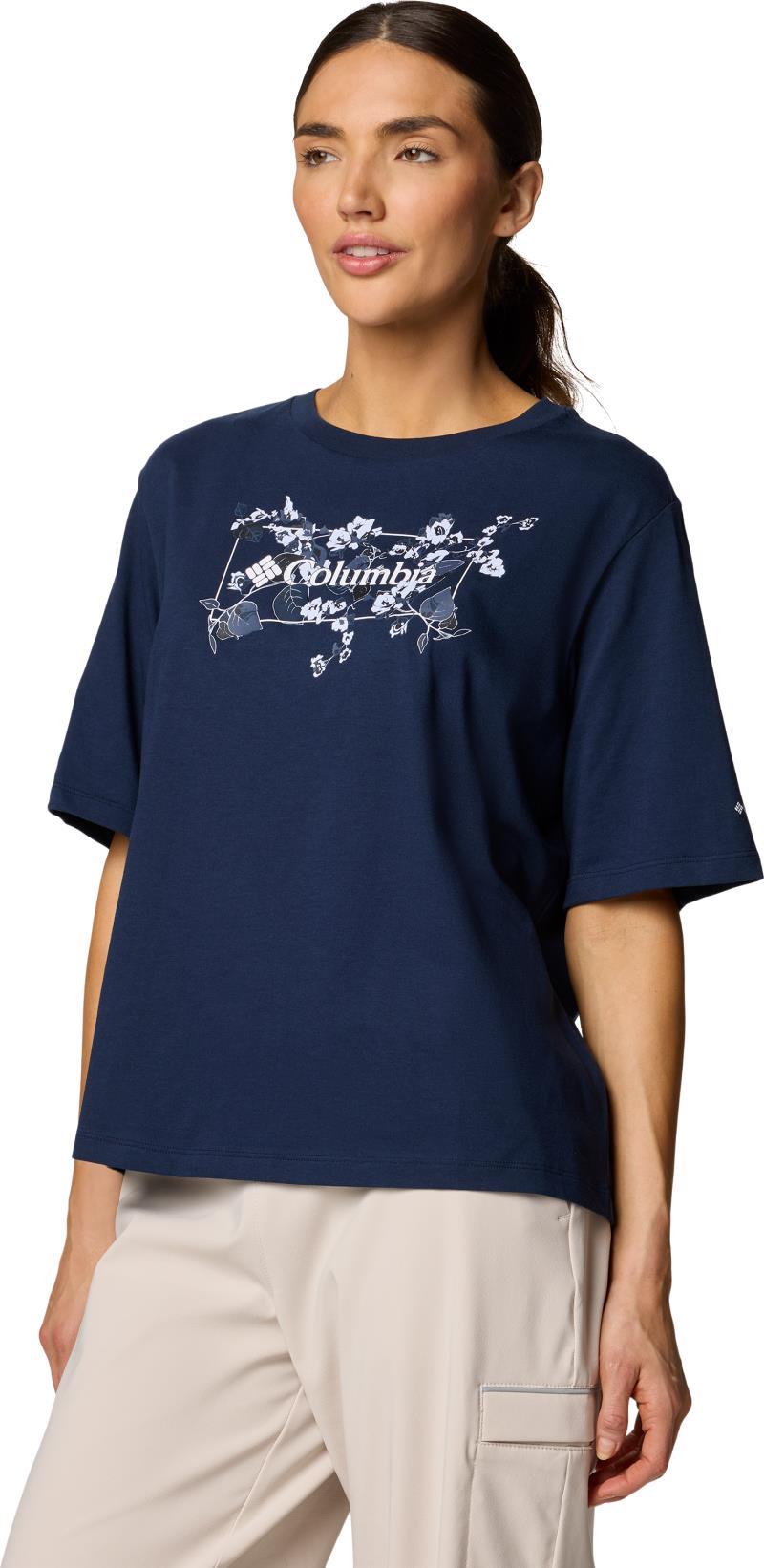 North Cascades Relaxed Tee - Womens - Collegiate Navy / Floral Emblem 1