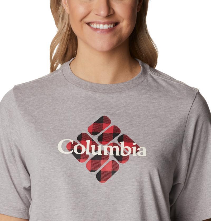 North Cascades Relaxed Tee - Womens - Columbia Grey Heather / Centered Gem Buffalo 5