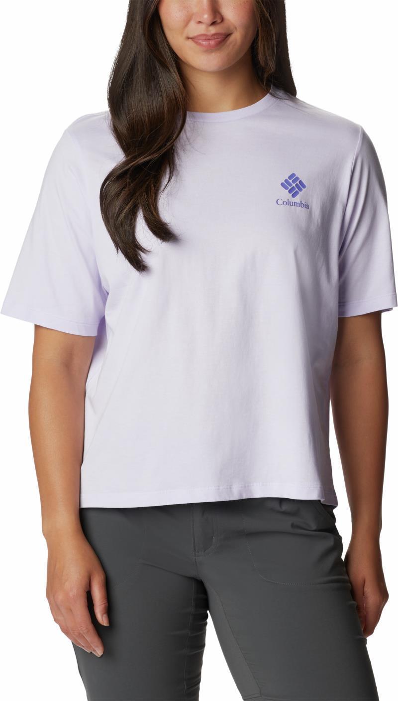 North Cascades Relaxed Tee - Womens - Purple Tint / Framed Halftone Logo GRX 1