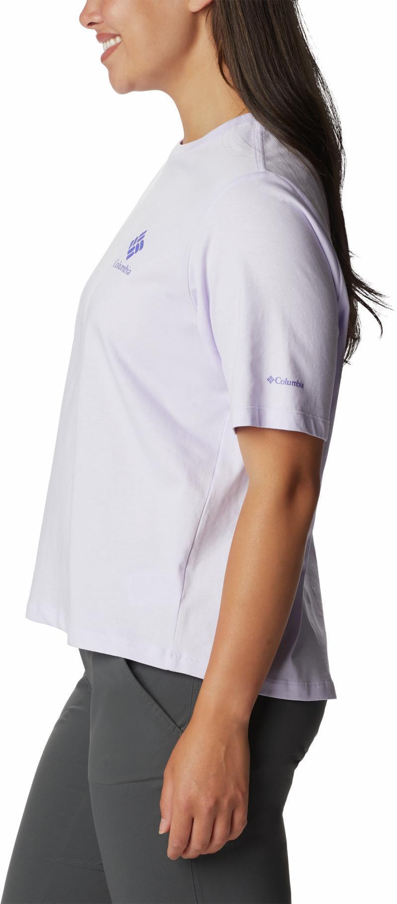 North Cascades Relaxed Tee - Womens - Purple Tint / Framed Halftone Logo GRX 5