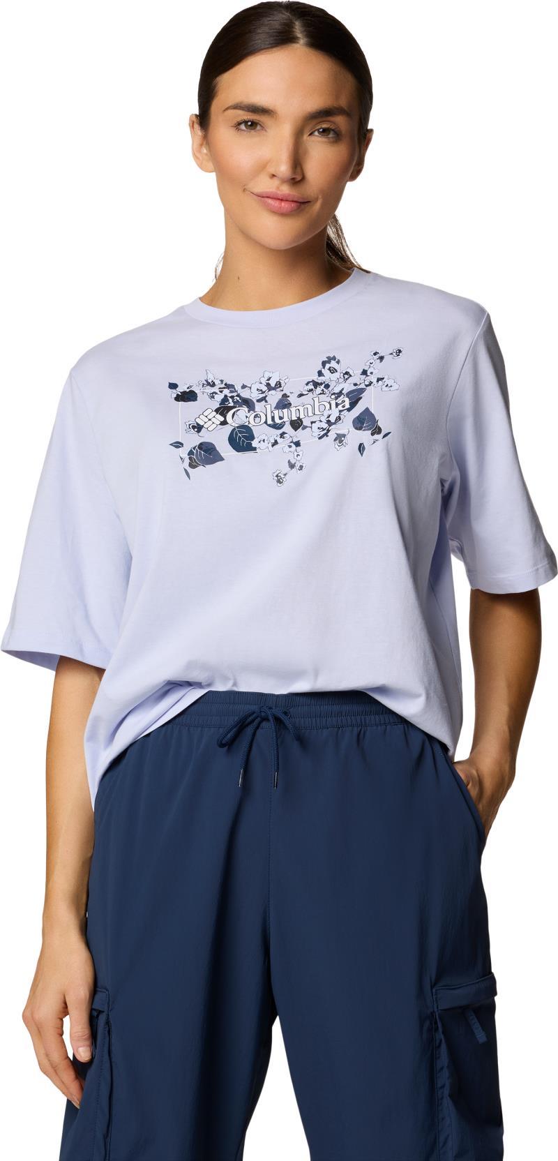 North Cascades Relaxed Tee - Womens - Snowdrift / Floral Emblem 1
