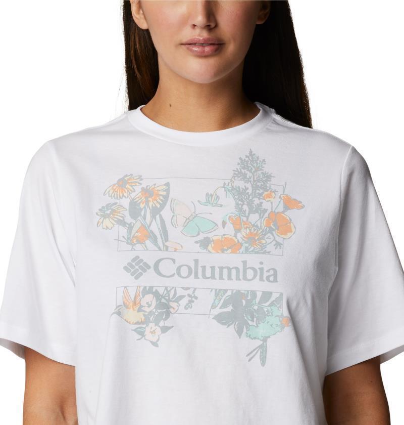 North Cascades Relaxed Tee - Womens - White / Butterfly Haven Rainbow 5