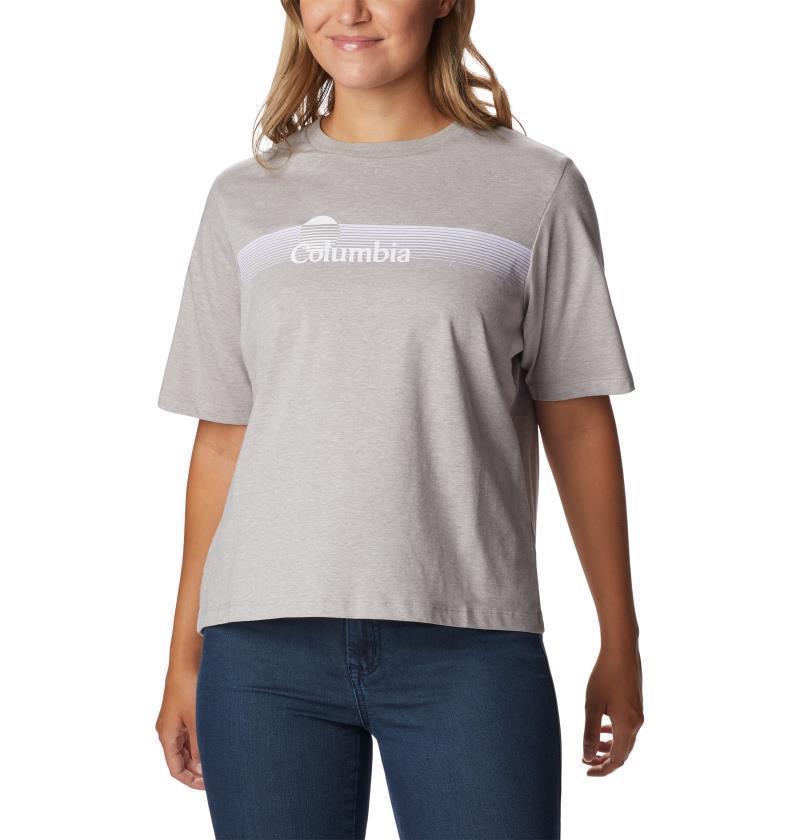North Cascades Relaxed Tee - Womens - columbia grey heather / inverted brand grx 1