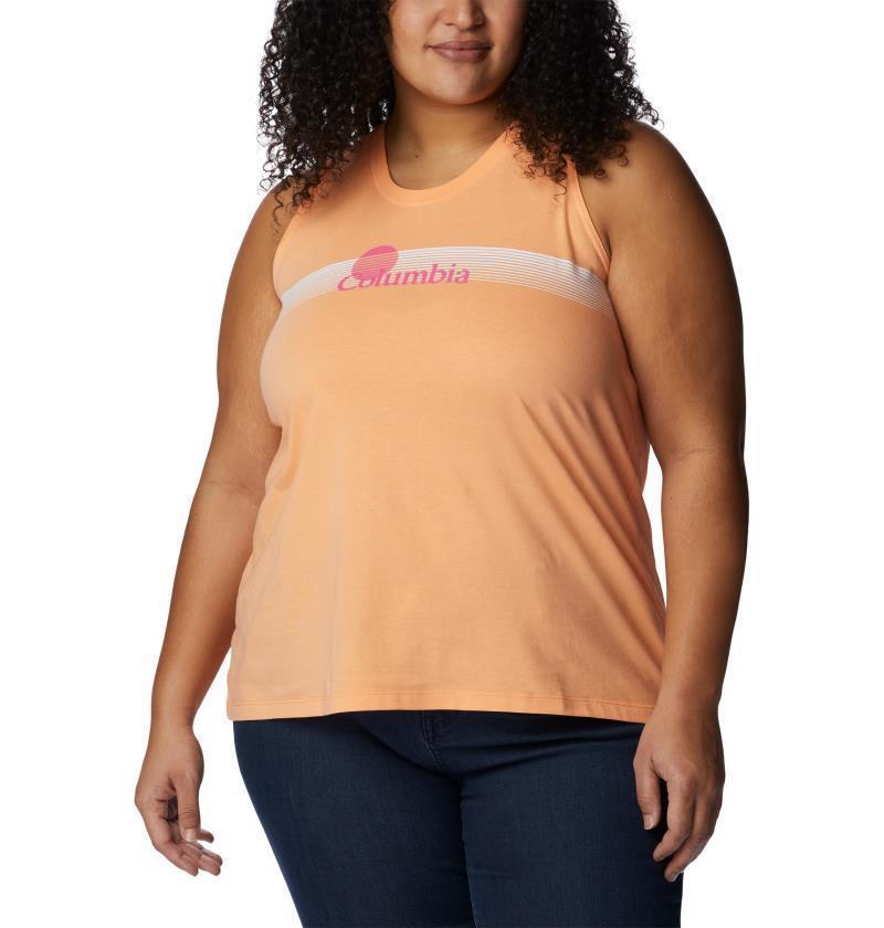 North Cascades Tank - Plus - Womens - Peach / Inverted Brand Graphic 1
