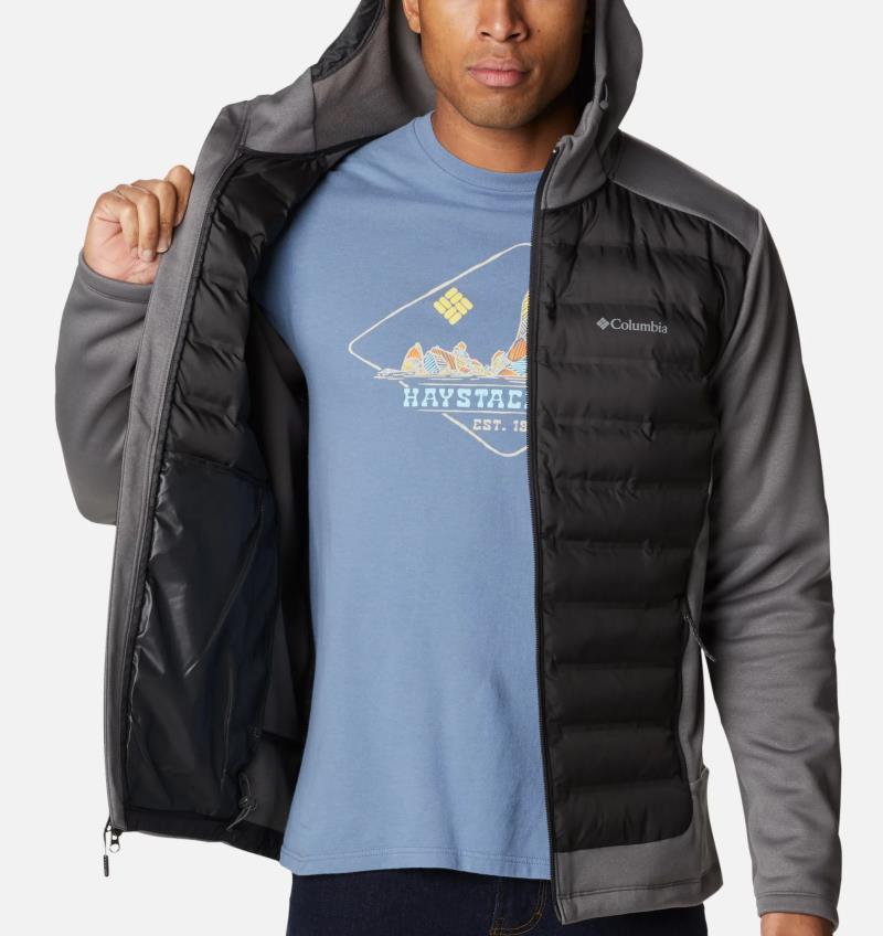 Out-Shield Insulated Full Zip Hoodie - Mens - City Grey / Shark 4