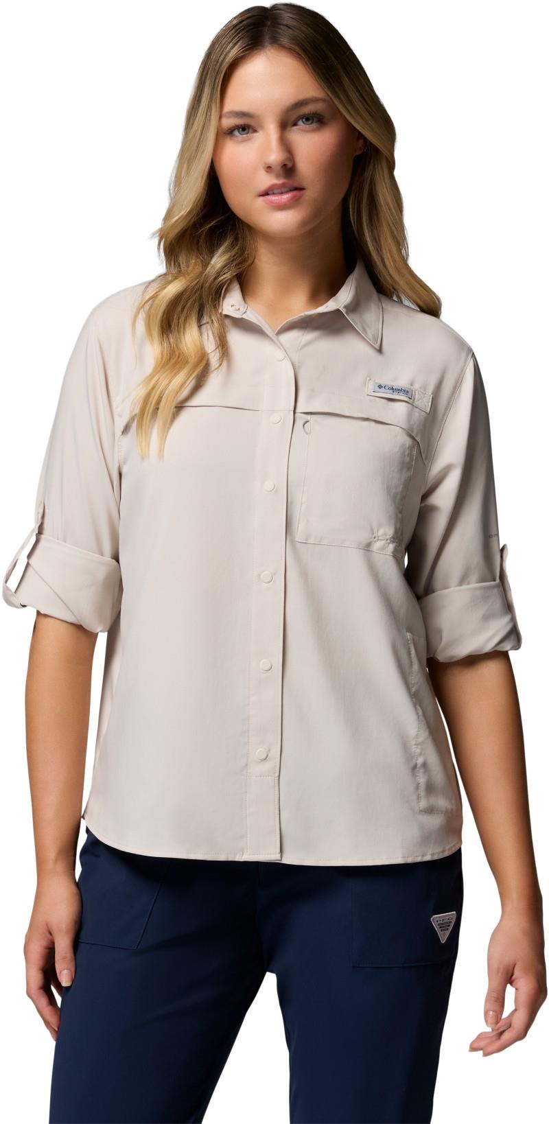 PFG Castback Woven LS - Womens - dark stone 1