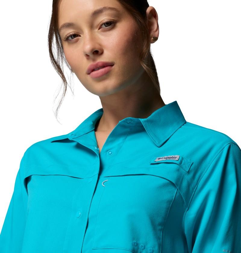 PFG Castback Woven LS - Womens - ocean teal 1