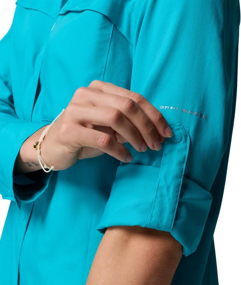 PFG Castback Woven LS - Womens - ocean teal 1