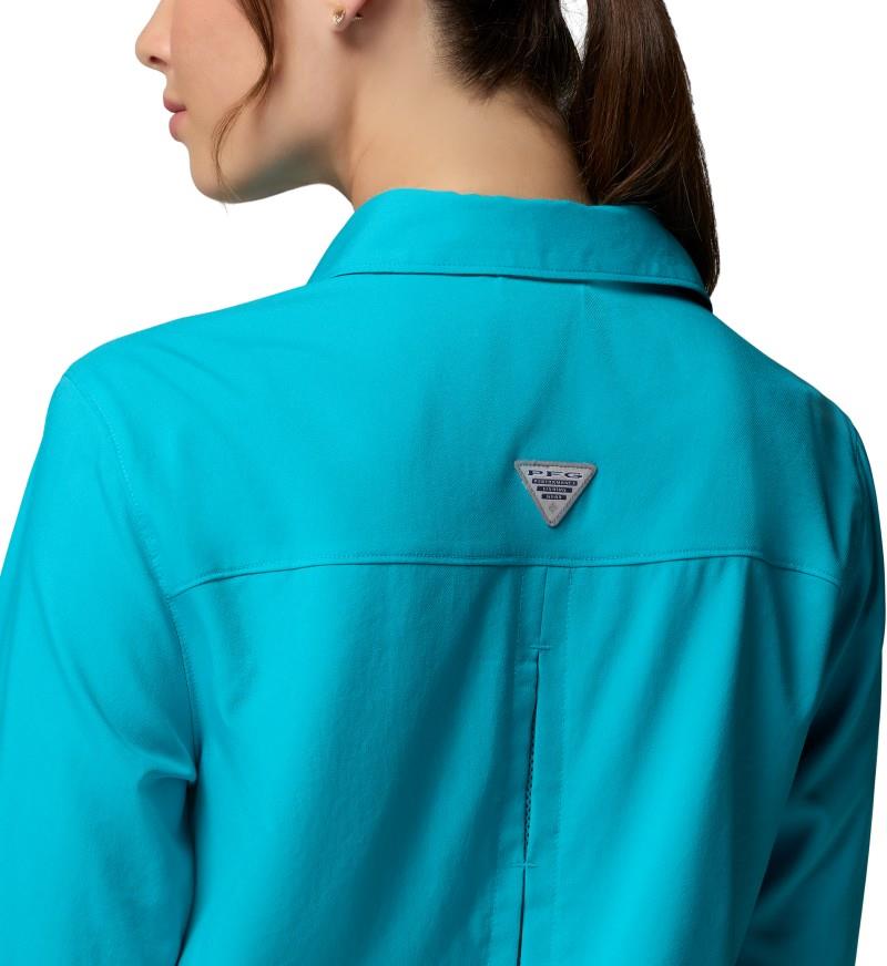 PFG Castback Woven LS - Womens - ocean teal 1