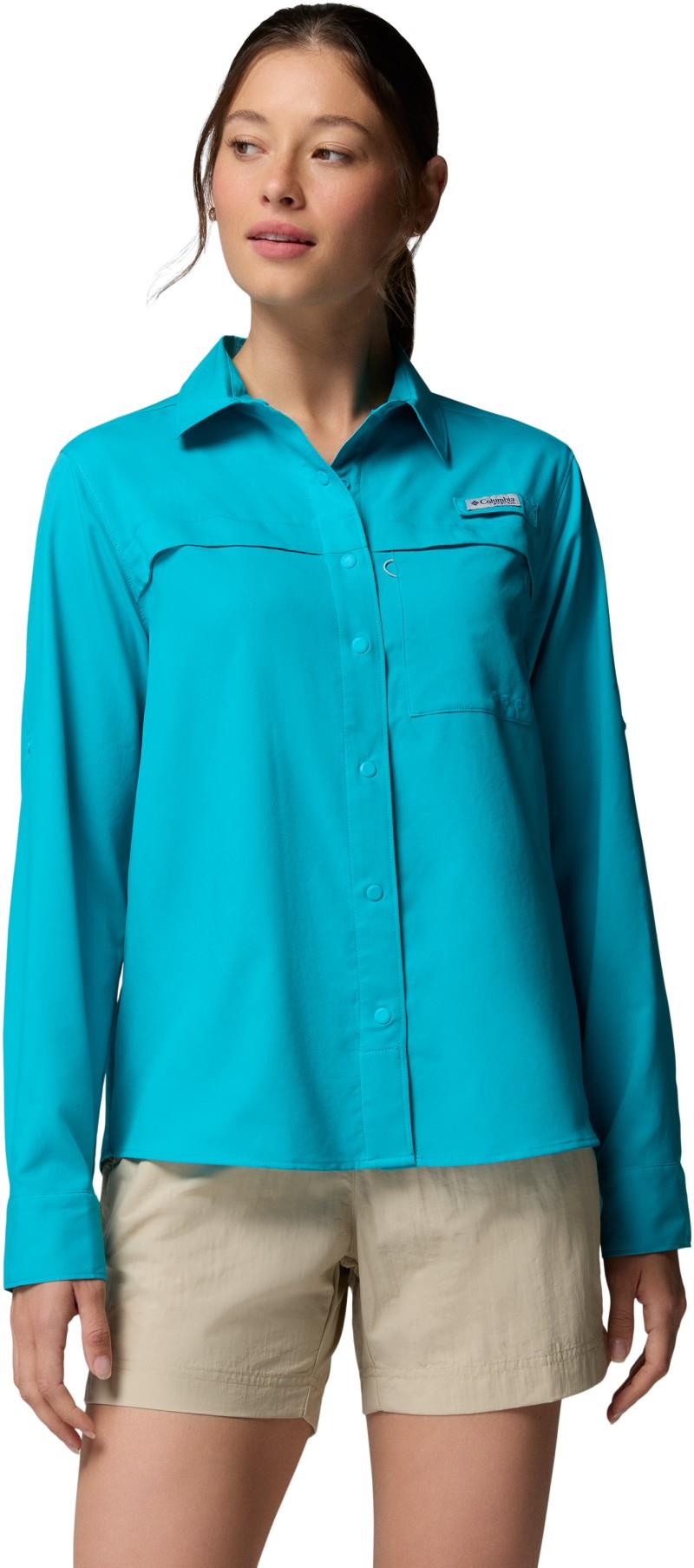PFG Castback Woven LS - Womens - ocean teal 1