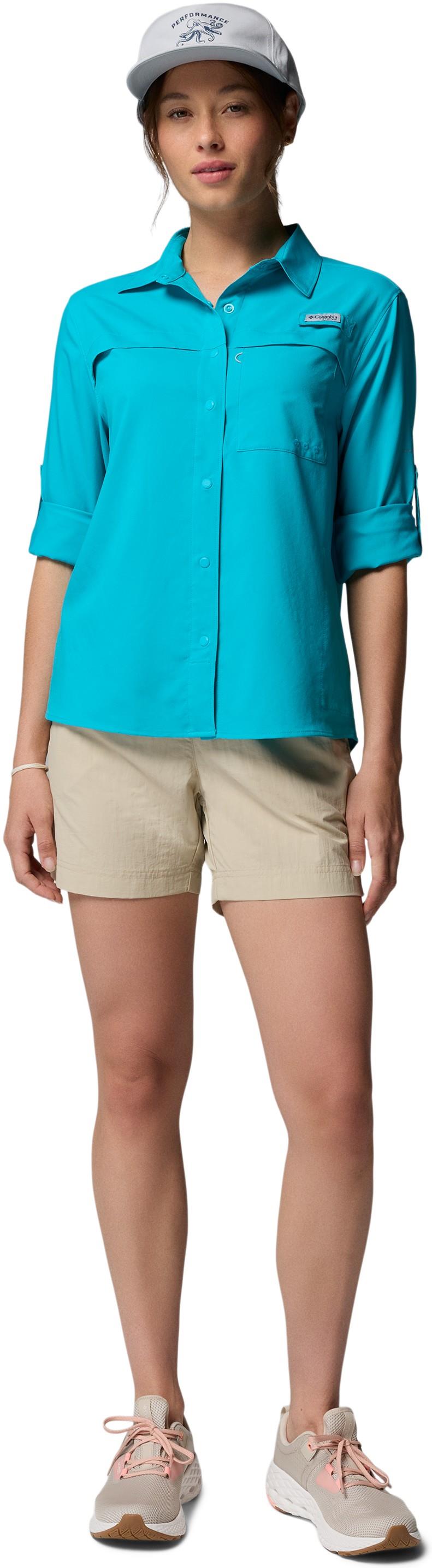 PFG Castback Woven LS - Womens - ocean teal 1