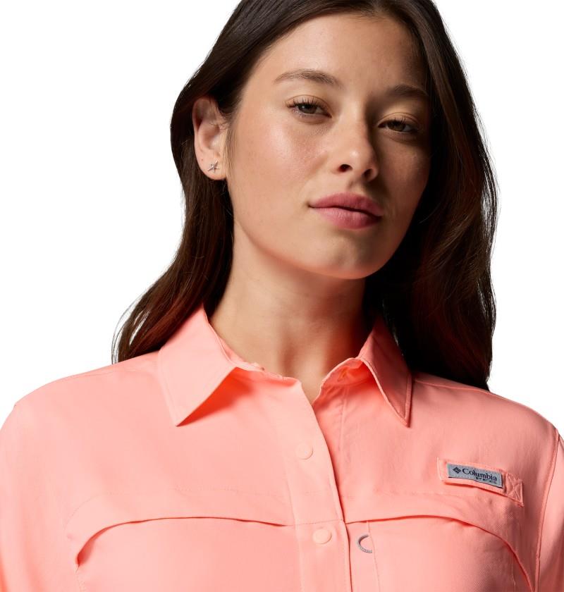 PFG Castback Woven LS - Womens - tiki pink 1