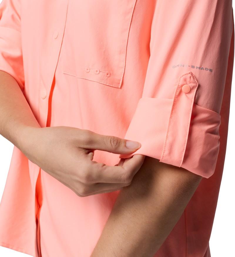 PFG Castback Woven LS - Womens - tiki pink 1