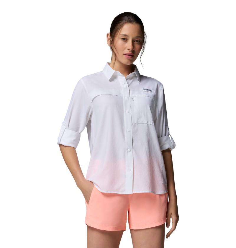 PFG Castback Woven LS - Womens - white 1