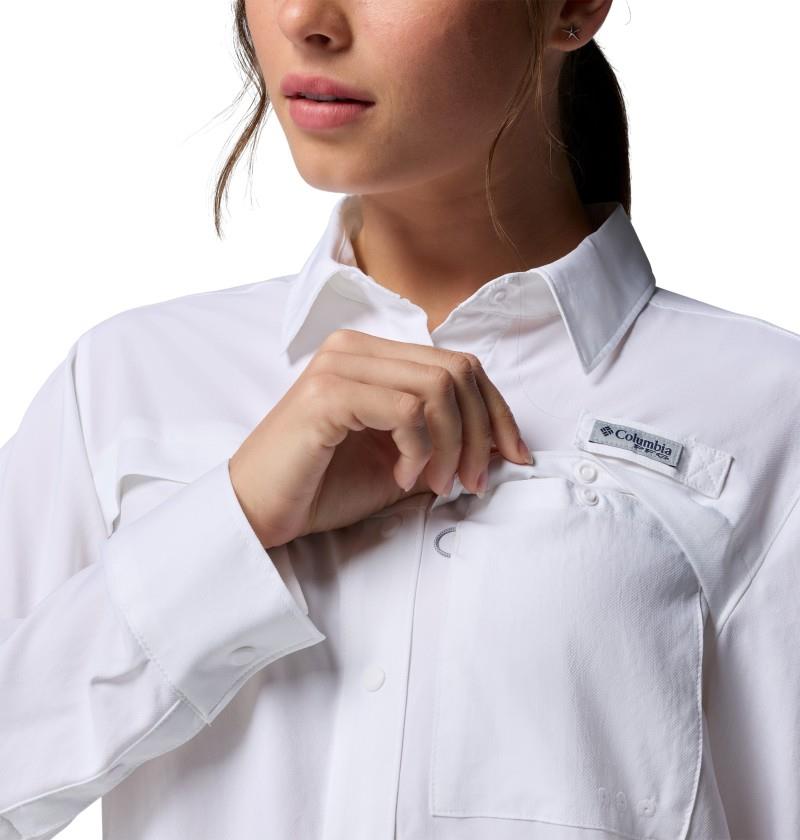 PFG Castback Woven LS - Womens - white 1