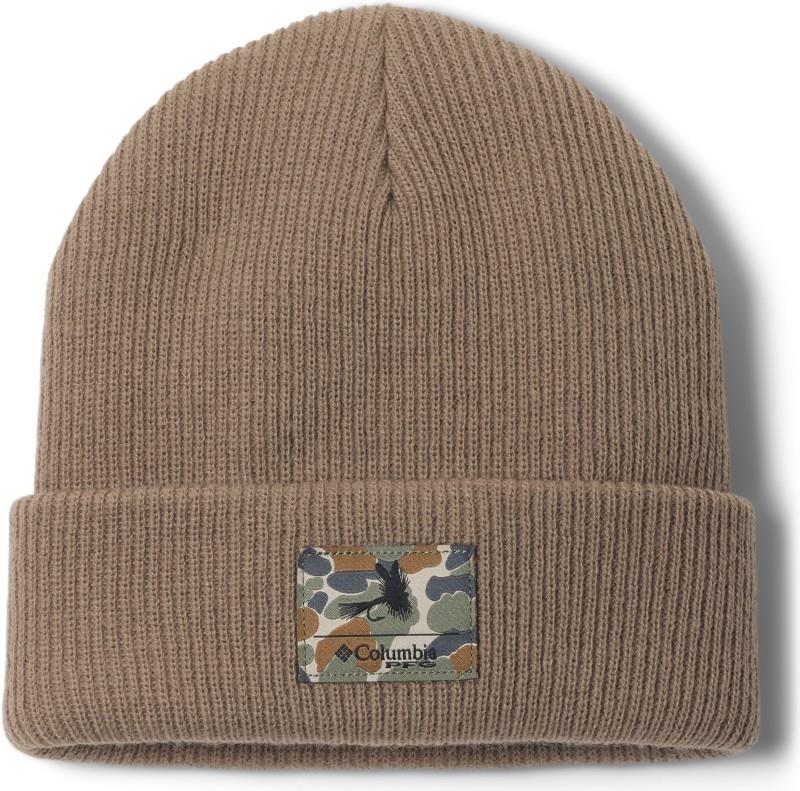 PFG Cuffed Beanie - truffle / delta hunter fly graphic 1