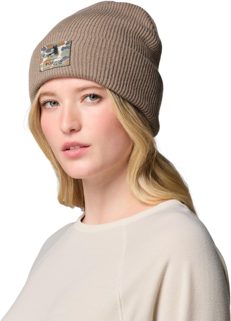 PFG Cuffed Beanie - truffle / delta hunter fly graphic 1