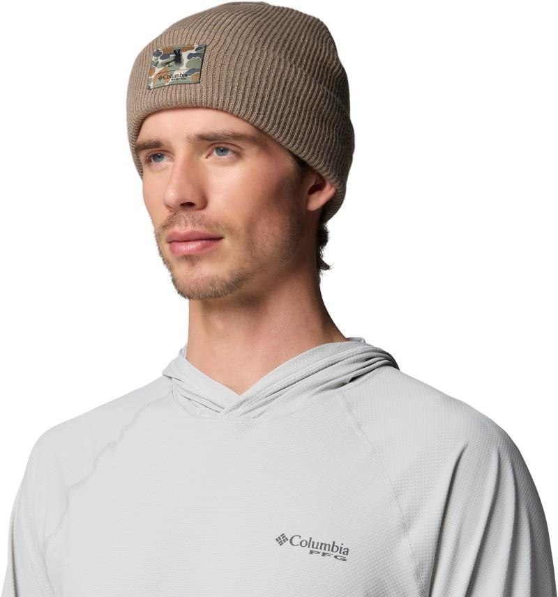 PFG Cuffed Beanie - truffle / delta hunter fly graphic 1