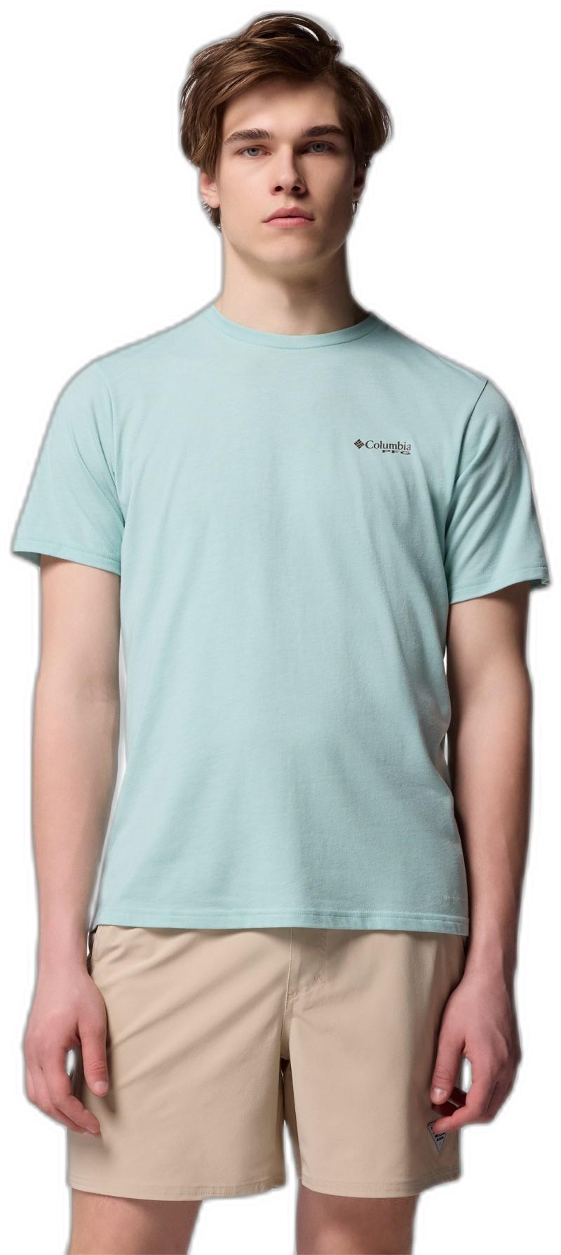 PFG Diamond Fly SS Tee - Mens - misty jade heather / froggy 1
