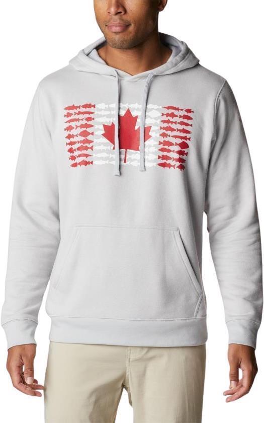 PFG Fish Flag II Hoodie - Mens - Cool Grey / Bright Red Canada 1