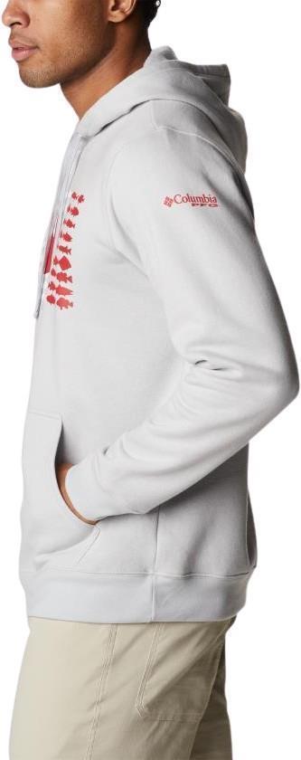 PFG Fish Flag II Hoodie - Mens - Cool Grey / Bright Red Canada 3